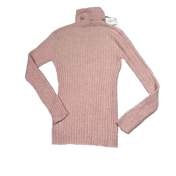 Zara Sweaters - Zara Sweater Womens Medium Turtle Neck Wool And Alpaca Blend Pink Ribbed
